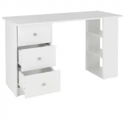 ML Design Escritorio 3 Cajones de Almacenamiento Blanco