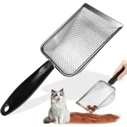 Pawffee Pala para arena de gato de metal resistente y de malla fina. - 1 pieza