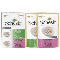 Schesir bolsitas 6 x 85 g en gelatina - Pack mixto de pollo