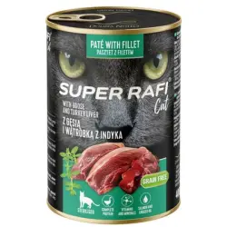 Super Rafi Sterilised Cat 12 x 400 g - Ganso e hígado de pavo