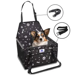 TheKingPet Asiento de seguridad para coches negro para viajar con perros - 40 x 38 x 38 cm