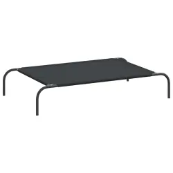 VidaXL Cama Negra Elevada para Perros - 130 cm x 80 cm x 20 cm