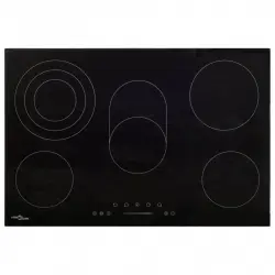 VidaXL Placa de Vitrocerámica 5 Zonas 90cm Negra