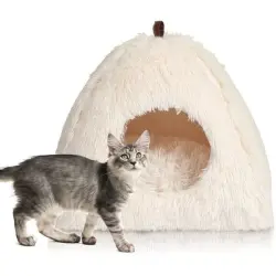 FurryFusion Cama para gatos con cojín y almohada suave - 1 pieza