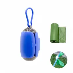 FurryFusion Dispensador de bolsas excrementos perro forma cápsula espacial - Azul