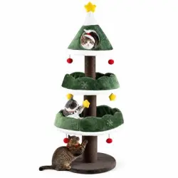 GIANTEX Árbol Rascador para Gatos con Diseño Navidad (143 cm) - 1 Árbol