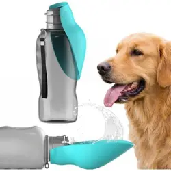 HausPets Botella de agua perros 800 ml BPA bebedero integrado paseos viajes - 800 ml