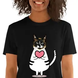 Mascochula camiseta mujer enamorao personalizada con tu mascota negro