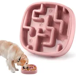 UAMLY Comedero para perros alimentación lenta, comedero tipo rompecabezas - rosa
