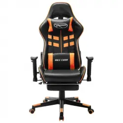 VidaXL Soul Silla Gaming con Altura Regulable Y Reposapiés Negro/Naranja