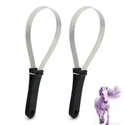 ZooVenture Eliminador pelo caballo - Acero inoxidable, ergonómico, 2 piezas - Acero inoxidable