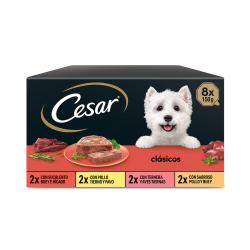 Comida húmeda para perros adultos César Selección Clásicos 8 x 150 gr