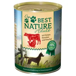 Best Nature Adult 6 x 400 g comida húmeda para perros - Pavo, ternera y zanahorias