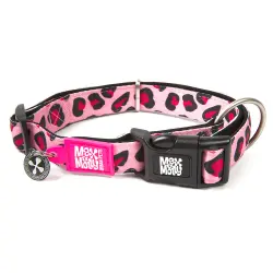 Collar Max & Molly Leopard Pink con Smart ID para perros - Talla L: 39-62 cm de cuello, 25 mm de ancho