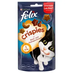 Felix Crispies snacks para gatos - Vacuno y pollo (45 g)