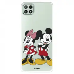 Funda Oficial de Disney Mickey y Minnie Posando Clásicos Disney para Samsung Galaxy A22 5G