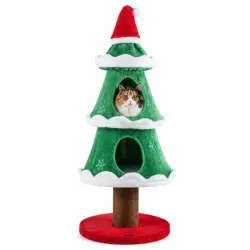 GIANTEX Árbol Rascador para Gatos con Diseño Navidad (130 cm) - 1 Árbol