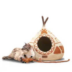 MariGold Tipi para gato de fieltro de lana gran formato Stone - 42x38x42cm