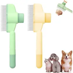 Pawffee 2 peines autolimpiables de acero inoxidable (cabello largo/corto) - 1 pieza