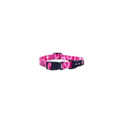 Rogz Collar Huellas Rosa para perros - 43–70 cm x 25 mm