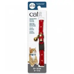 Collar de nylon con cascabel para gatos color Rojo/Náutico