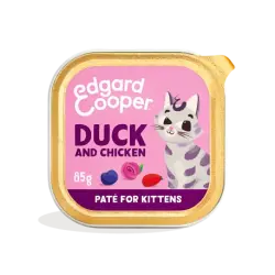 Edgard & Cooper Comida Húmeda Para Gatitos en Paté con Pato y Pollo, 16x85gr