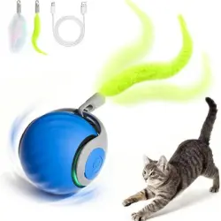 MCBOSON Pelota interactiva gatos forma luciérnaga: 3 modos, recargable - 1 artículo