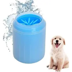 Pawffee Limpiador de silicona azul para patas de perro, quita barro - 1 pieza