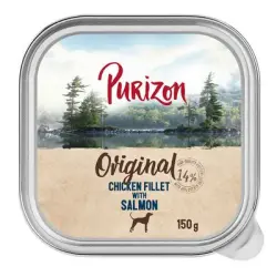 Purizon Adult 6 x 150 g comida húmeda para perros en tarrinas - Filete de pollo con salmón
