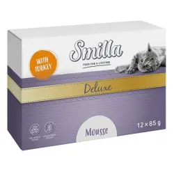 Smilla Deluxe Mousse 48 x 85 g - Con pavo y albahaca
