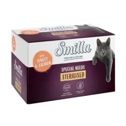 Smilla Sterilised en tarrinas 6 x 100 g comida húmeda para gatos - Pavo con salmón