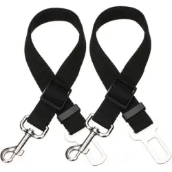 UAMLY Cinturón de seguridad ajustable para perros y gatos - Conjunto negro de 2 piezas