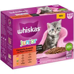 Whiskas Junior 12 x 85/100 g en bolsitas - Selección clásica en salsa -12 x 85 g