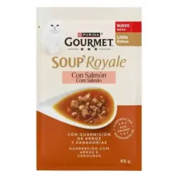 Gourmet Soup Royale Comida Húmeda para Gatos con Salmón en Caldo, 30 x 45 gr