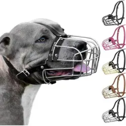 HausPets Bozal metálico para perros con correas de cuero ajustables - Artículo 1
