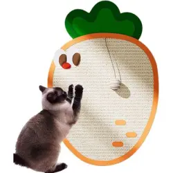 HausPets Rascador de pared de sisal gatos diseño zanahoria pelota, 65x43cm - Artículo 1
