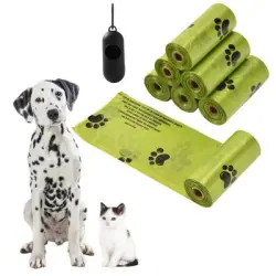 MCBOSON Bolsas biodegradables para excrementos de perro con dispensador - 300 bolsas