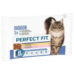 Perfect Fit Indoor 1+ - Pollo y salmón (4 x 85 g)