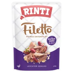 RINTI Filetto Pouch en gelatina 24 x 100 g - Pato con corazón de pato