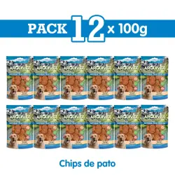 Chips de pato 100gr Snack para perros, Unidades 12 unidades