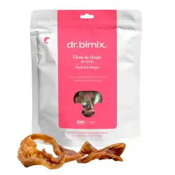 dr. bimix Tiras de Oreja de Cerdo para Perros | Snack Natural - 125 g