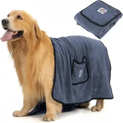 FurryFusion Toalla de baño para perros - Gris
