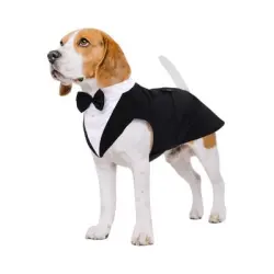 HausPets Traje de esmoquin para perro talla L - Negro