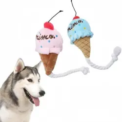IntiMeg Juego de 2 juguetes de peluche para perros con forma de helado - 2 piezas