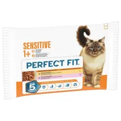 Perfect Fit Sensitive 1+ - Pollo y salmón (4 x 85 g)
