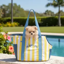 Summer Vibes Bolso Amarillo de Rayas para cachorros - 54 x 25 x 30 cm