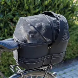 Transportín de bicicleta para mascotas color Negro
