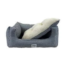 YAGU DESCANSO CUNA CONFORT VICHY NEGRO BORREGUILLO (T-3 73 x 63 x 24 CM) - 86 x 74 x 25 CM
