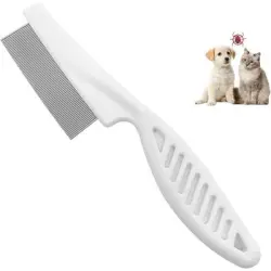 ZooVenture Peine antipulgas de acero inoxidable para perros y gatos - blanco