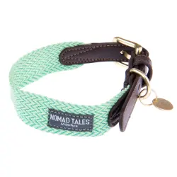 Collar Nomad Tales Bloom menta para perros - XL: 52 - 58 cm de contorno de cuello, 38 mm de ancho